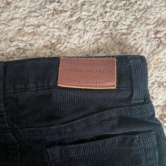 Janie and Jack Boys The Straight Leg Stretch Corduroy Pants Pockets Black 3 - Picture 4 of 5